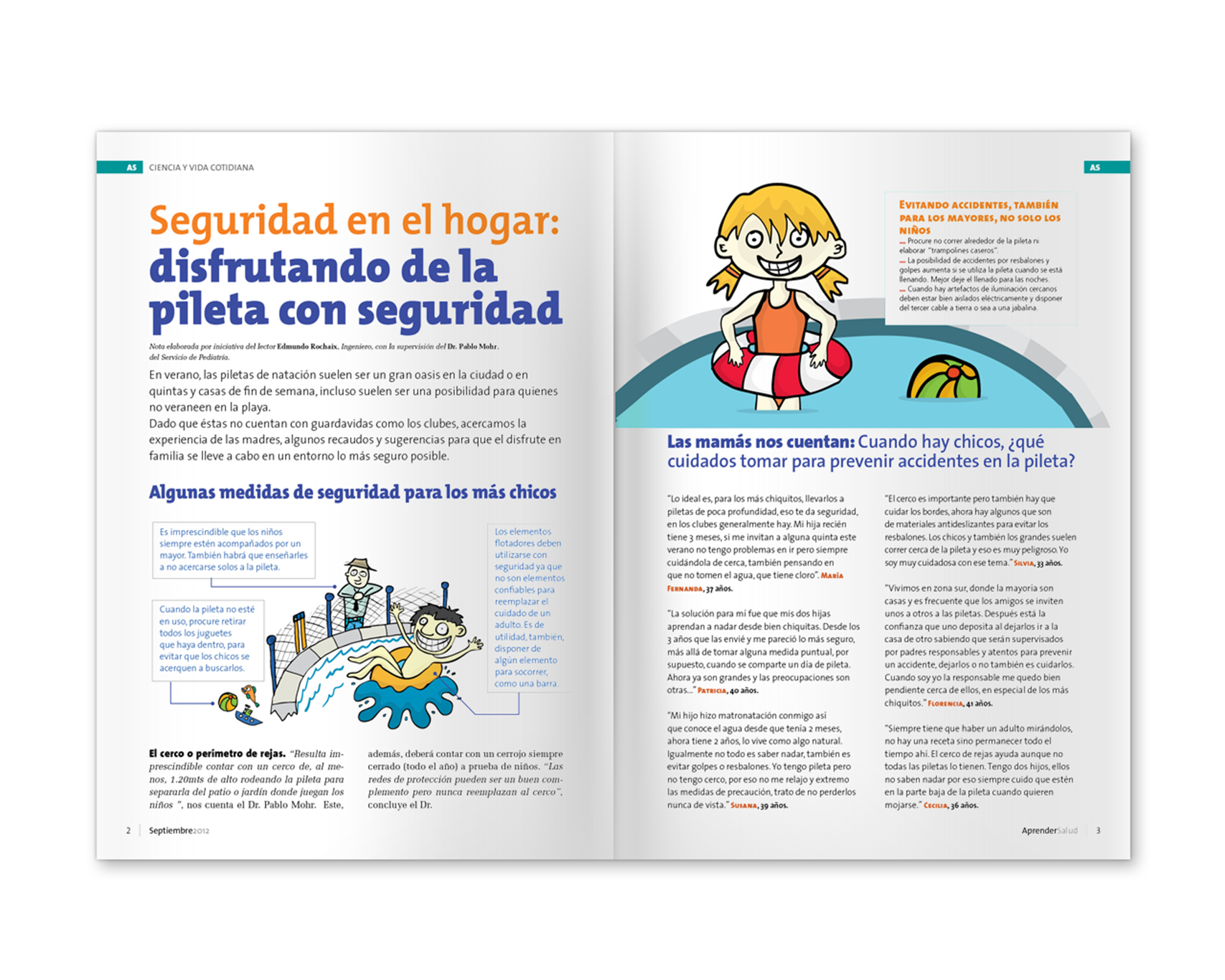 Diseño editorial y maquetación de revista Aprender Salud